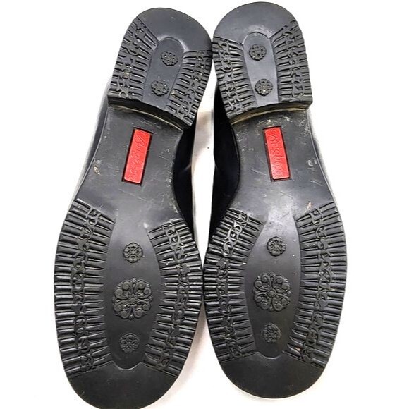 Brighton Sarah Brown Croc Embossed and Black Leather Slip On Loafers Size 8.5 - Picture 7 of 9